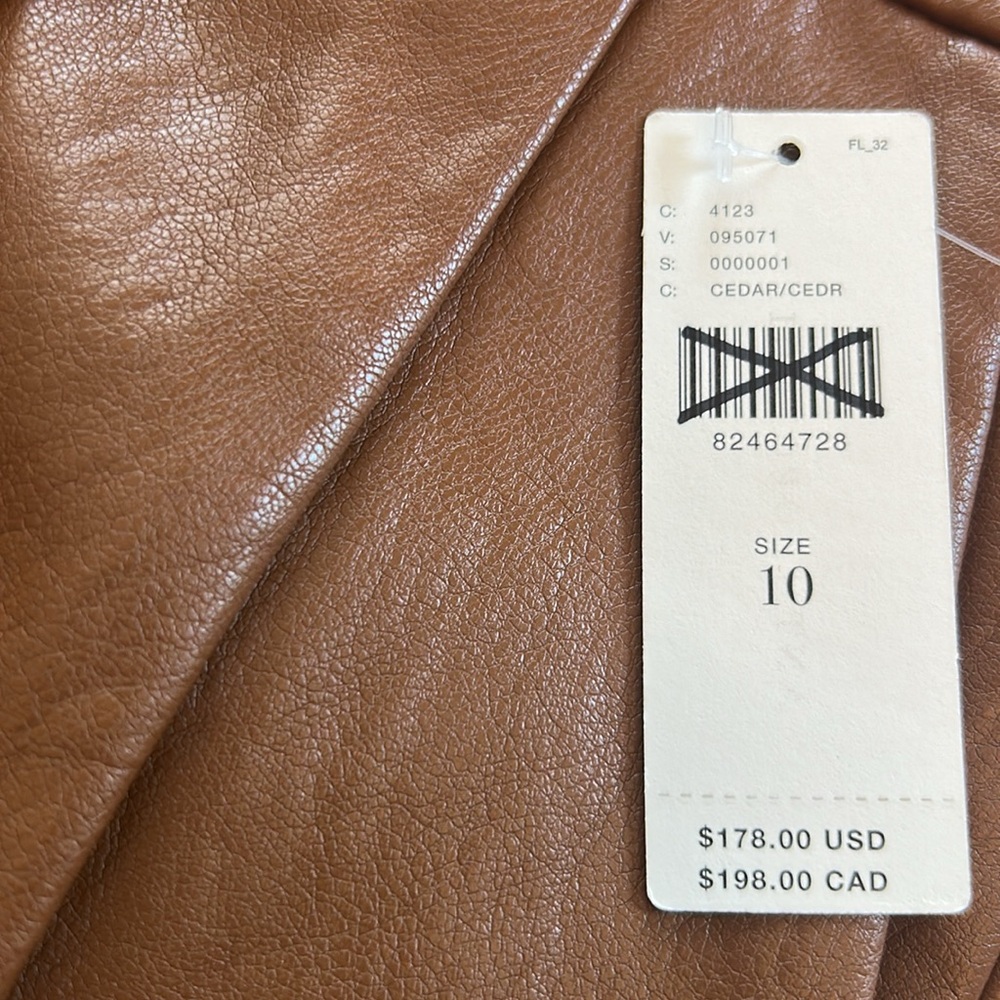 Anthropologie x TwentySixHundred faux leather cargo pants camel color size 10 - Picture 10 of 10